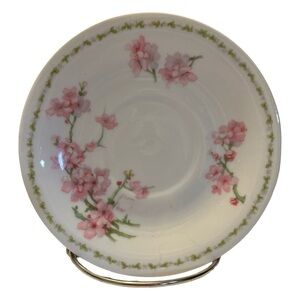 A. Lanternier Limoges Saucer - Elegant Cherry Blossom Design